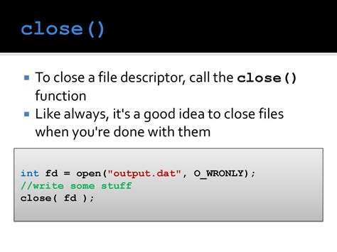 How To Close A File Descriptor In C