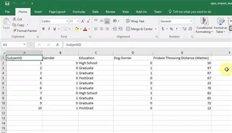 how to code data in excel for spss