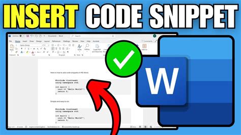 how to code snippet in word