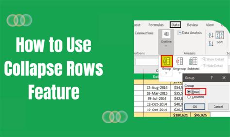 how to collapse all rows in excel