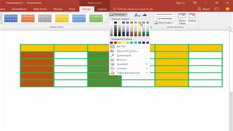 How To Color A Cell In A Table In Powerpoint