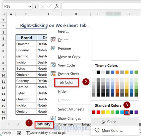 how to color a sheet tab in excel