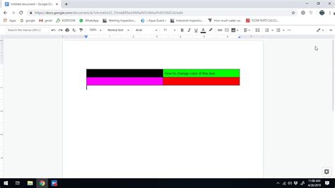 how to color boxes on google docs