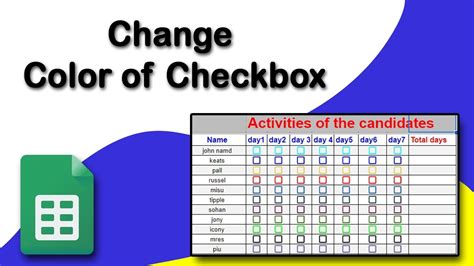 how to color checkboxes in google sheets