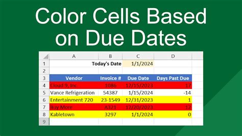 how to color code in excel for dates