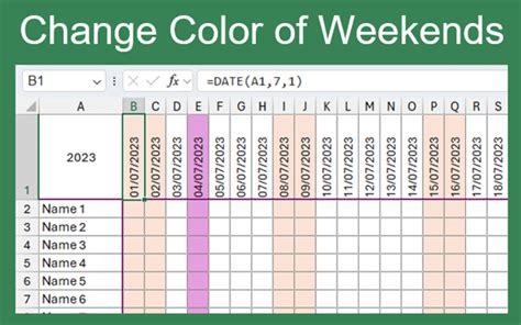 How To Color Code Weekends In Excel