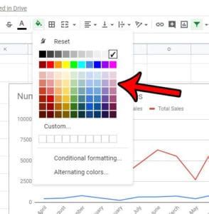 how to color columns in google sheets