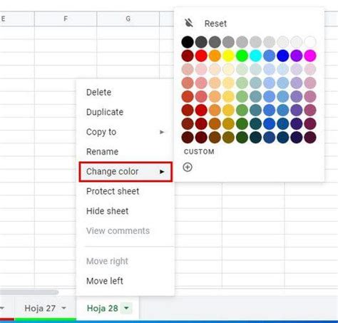how to color in google sheets