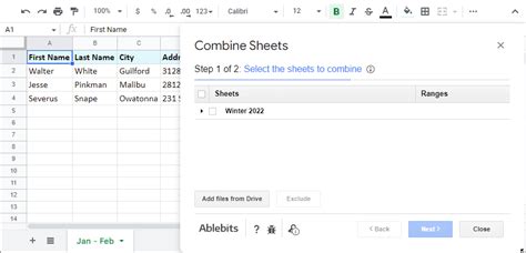 how to combine data from multiple spreadsheets into one in google sheets