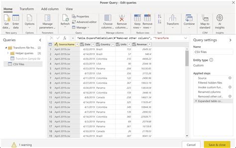 how to combine multiple files in power query