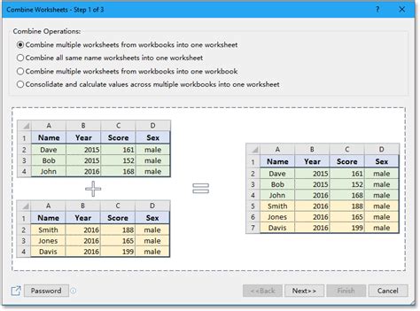 how to combine multiple worksheets into one workbook in excel