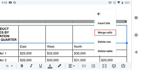 how to combine two cells in google docs table
