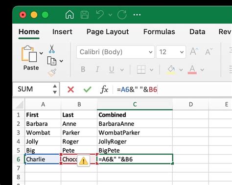 how to combine two columns in excel