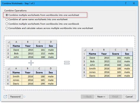 how to combine two tables in excel