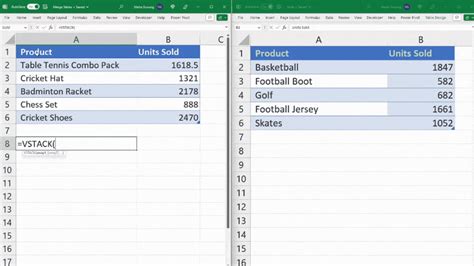 how to combine two tables in excel based on one column