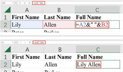 how to combine two words in a cell in excel