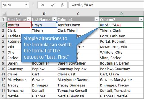how to combine words in excel formula