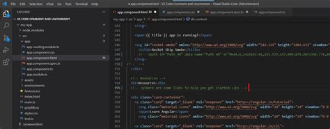 how to comment html in visual studio code