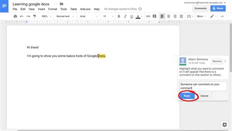 how to comment on google docs on iphone
