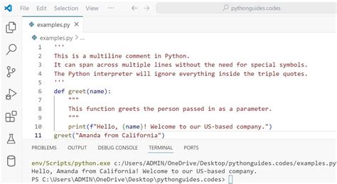 how to comment out multiple lines in visual studio code python