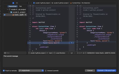 how to commit to github from xcode