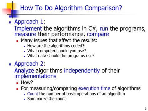 how to compare algorithms