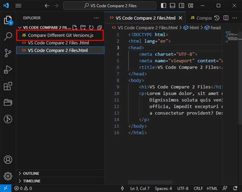 How To Compare Two Folders In Vs Code