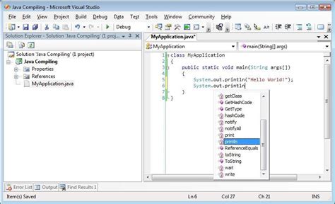 how to compile java program in visual studio