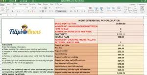 how to compute for night differential in philippines excel