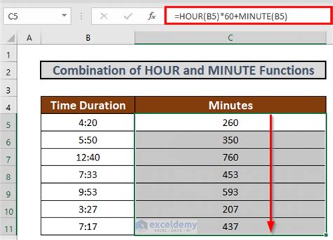 how to compute minutes to hours in excel