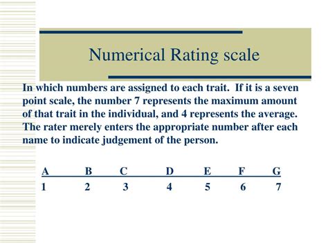 how to compute numerical rating
