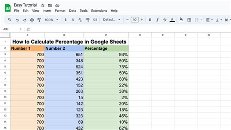 how to compute percentage in google sheets