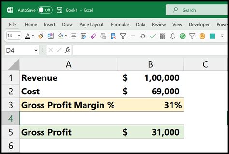 how to compute profit margin in excel