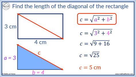 how to compute the diagonal of a rectangle