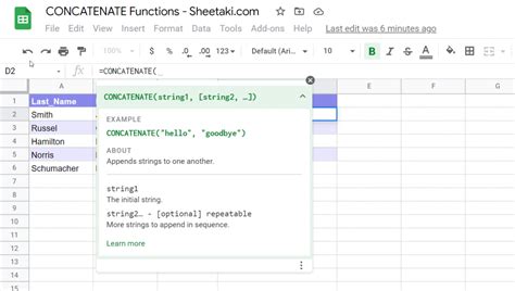 How To Concatenate In Google Sheets