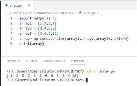 how to concatenate to array in python