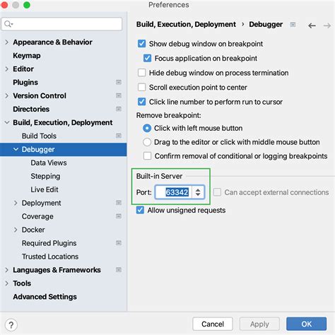 how to configure debugger in intellij