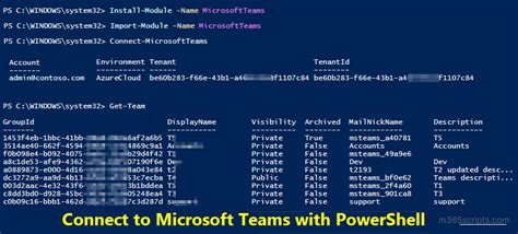 how to connect microsoft teams powershell