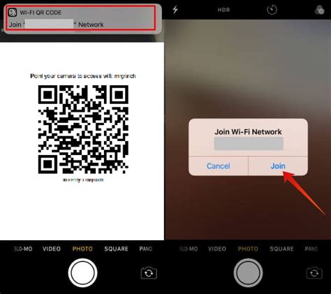 how to connect wifi using qr code in iphone without password