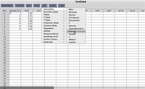 how to construct a discrete probability distribution in statcrunch