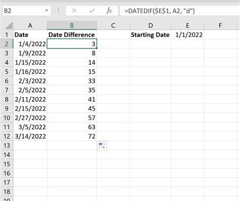 how to convert a date in excel to number of days