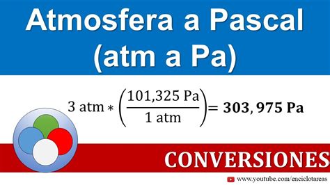 how to convert atmospheres to pascals