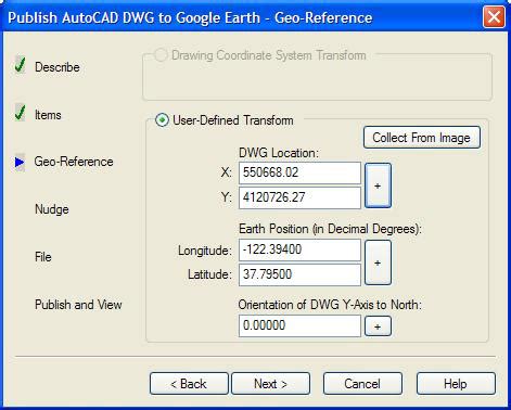 how to convert autocad coordinates to google earth