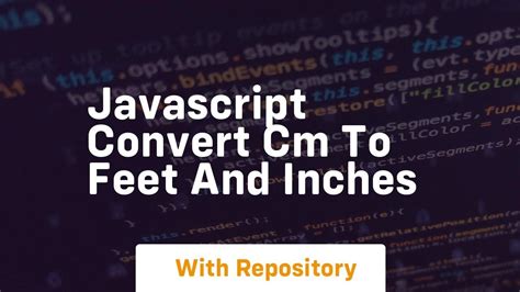 How To Convert Cm To Inches In Javascript