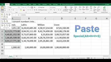 How To Convert Crore To Million In Excel