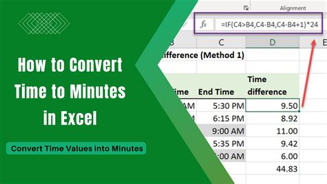 how to convert date and time to minutes in excel