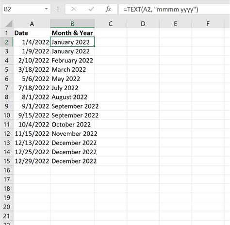 how to convert date into month year in excel