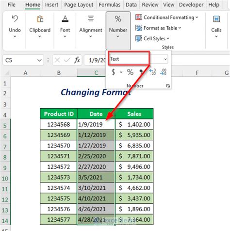 how to convert date into text in excel using formula