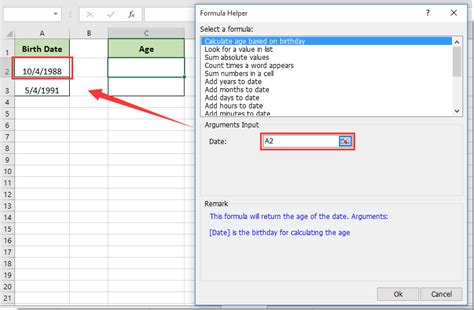 how to convert date of birth into age in excel