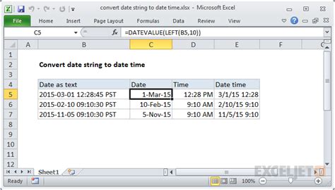 how to convert date time value to date in excel